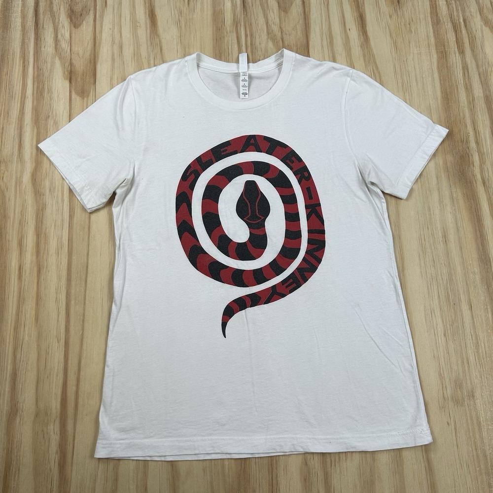 Sleater-Kinney Snake T Shirt Men's Medium White Black Red Short Sleeve Flaw
